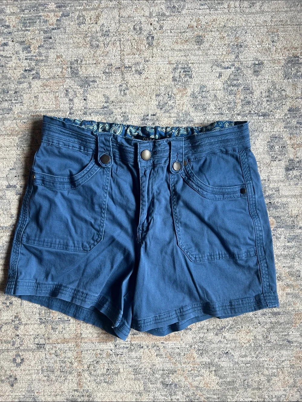one 5 one Navy Blue Women's Casual Utility Shorts - Picture 1 of 2